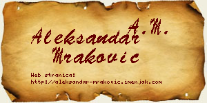 Aleksandar Mraković vizit kartica